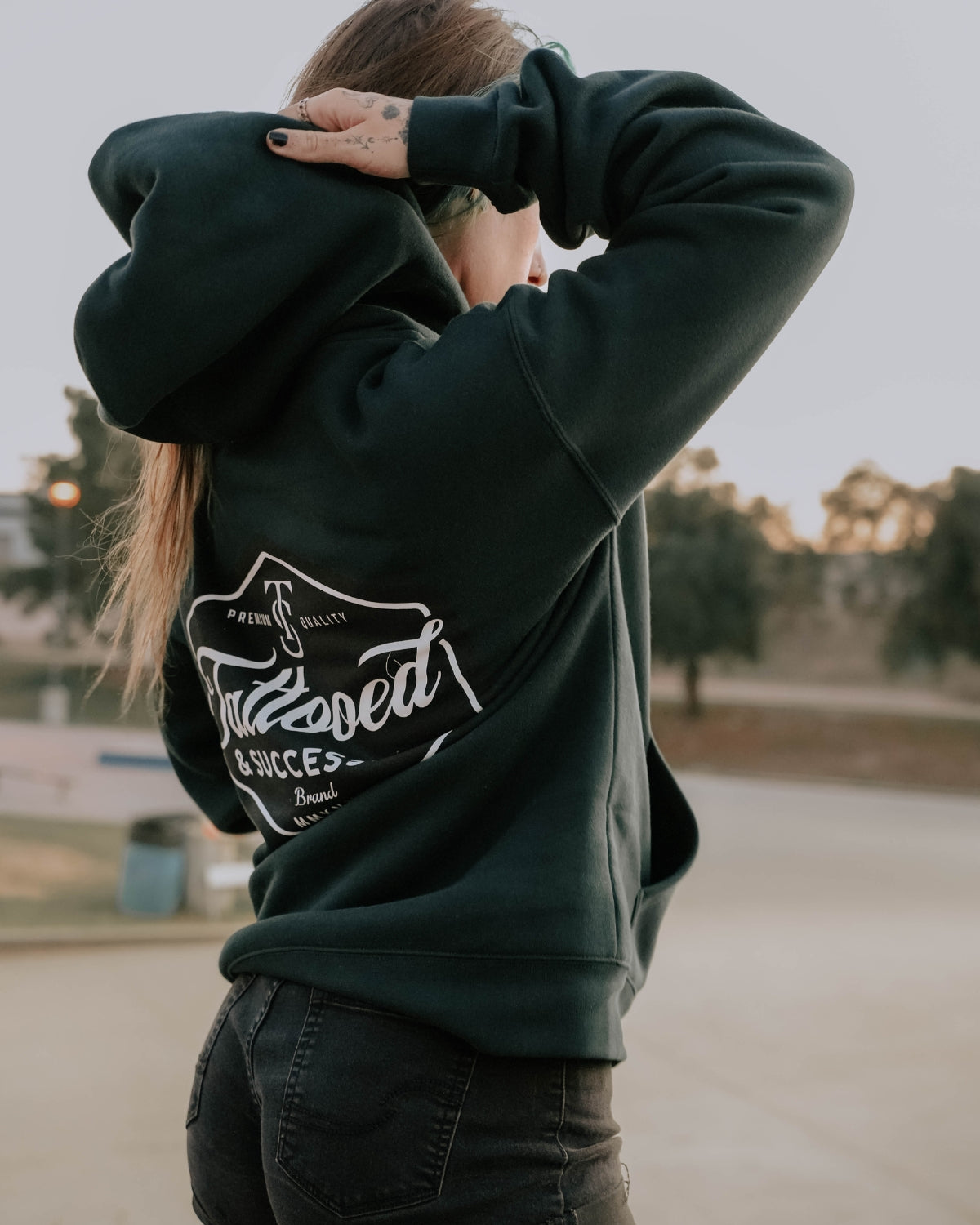 Brand Relax Hoodie- Pine Green