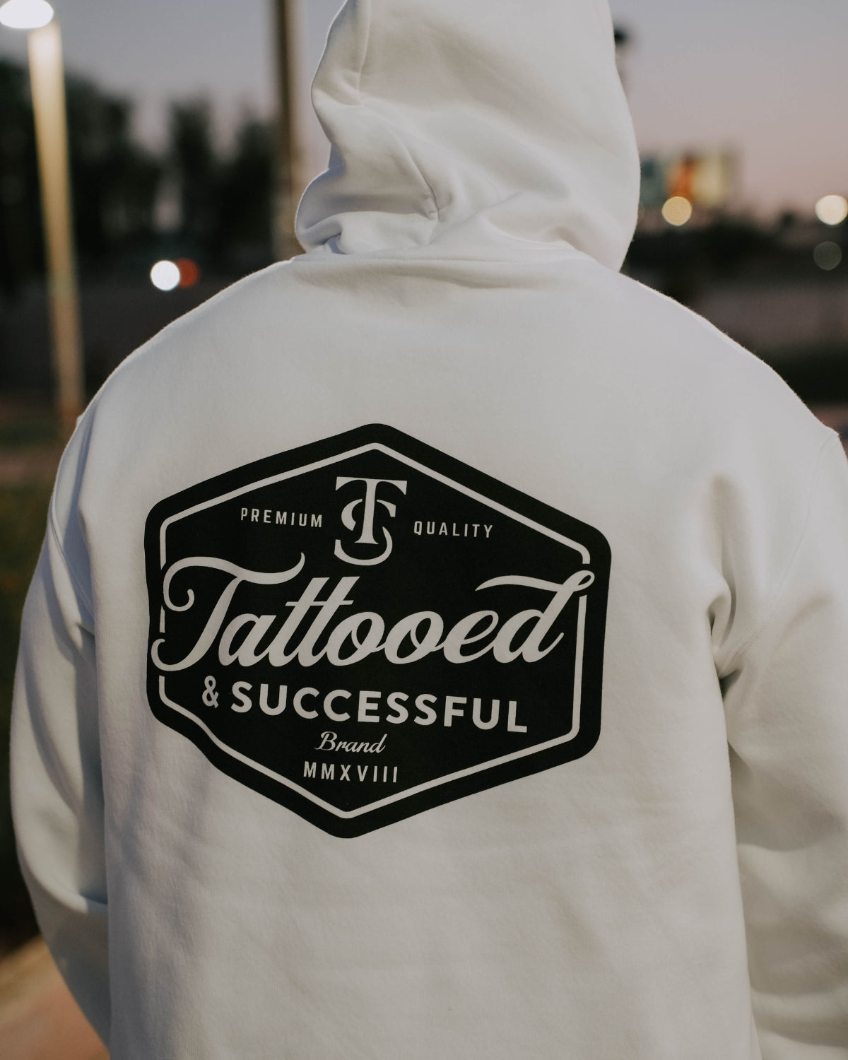 Brand Relax Hoodie- White