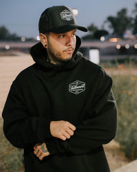 Brand Relax Hoodie- Black