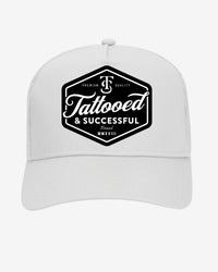 Brand 5 Panel Trucker Hat - White