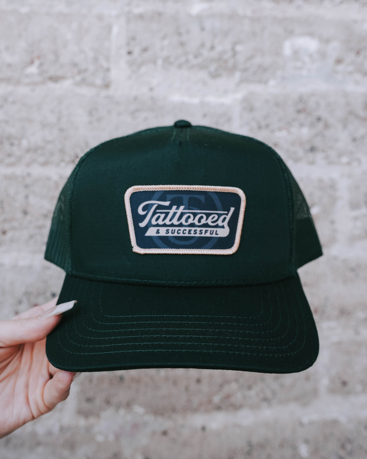 Vintage 5 Panel Trucker Hat - Dark Green