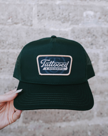 Vintage 5 Panel Trucker Hat - Dark Green