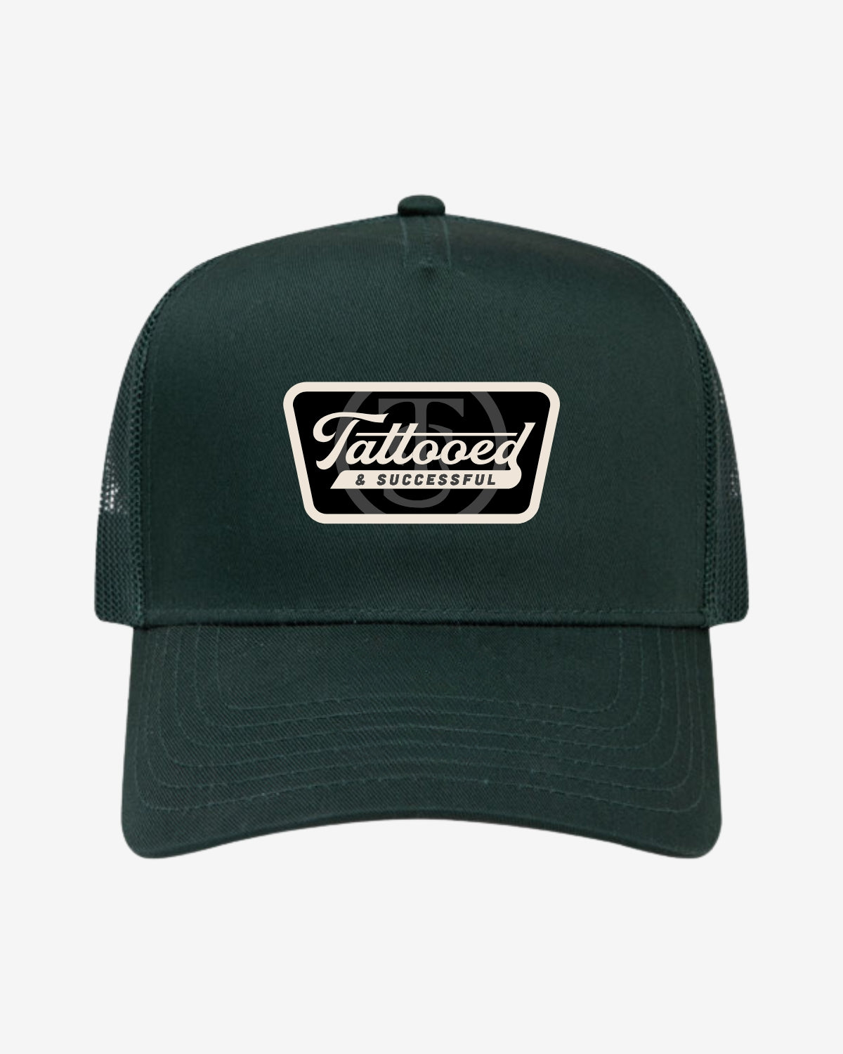 Vintage 5 Panel Trucker Hat - Dark Green