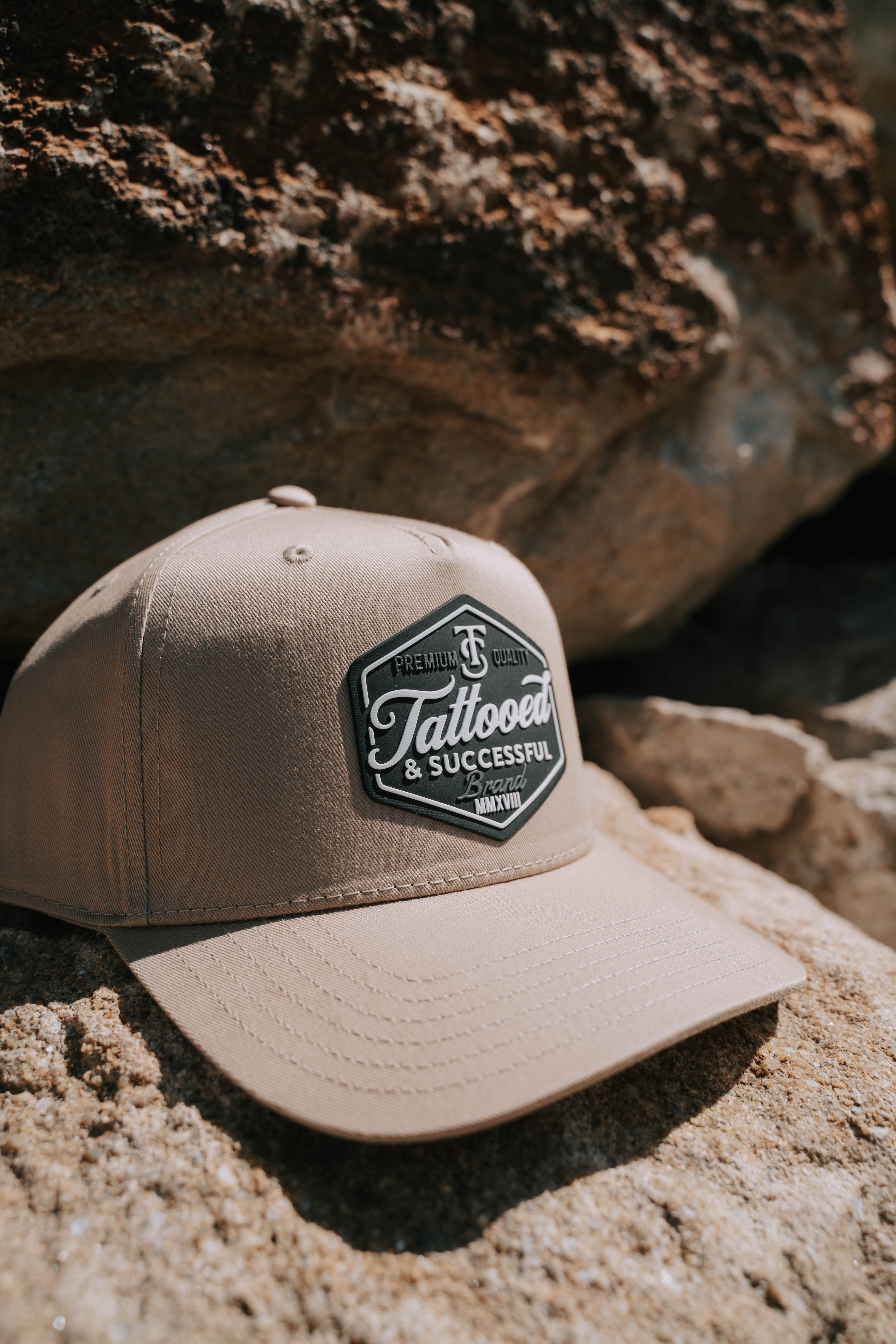 Brand 5 Panel Hat - Khaki