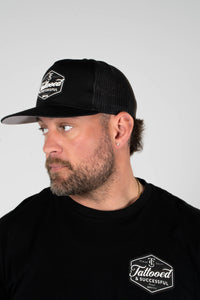 Brand 5 Panel Snapback Hat - Black