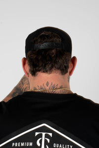 Brand 5 Panel Corduroy Hat - Black
