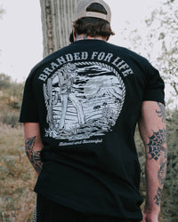 Branded For Life Tee- Blk/White