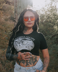 Branded For Life Baby Tee- Blk/white