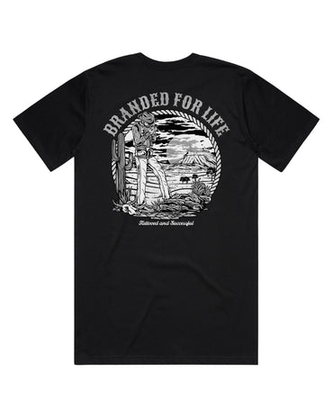 Branded For Life Tee- Blk/White