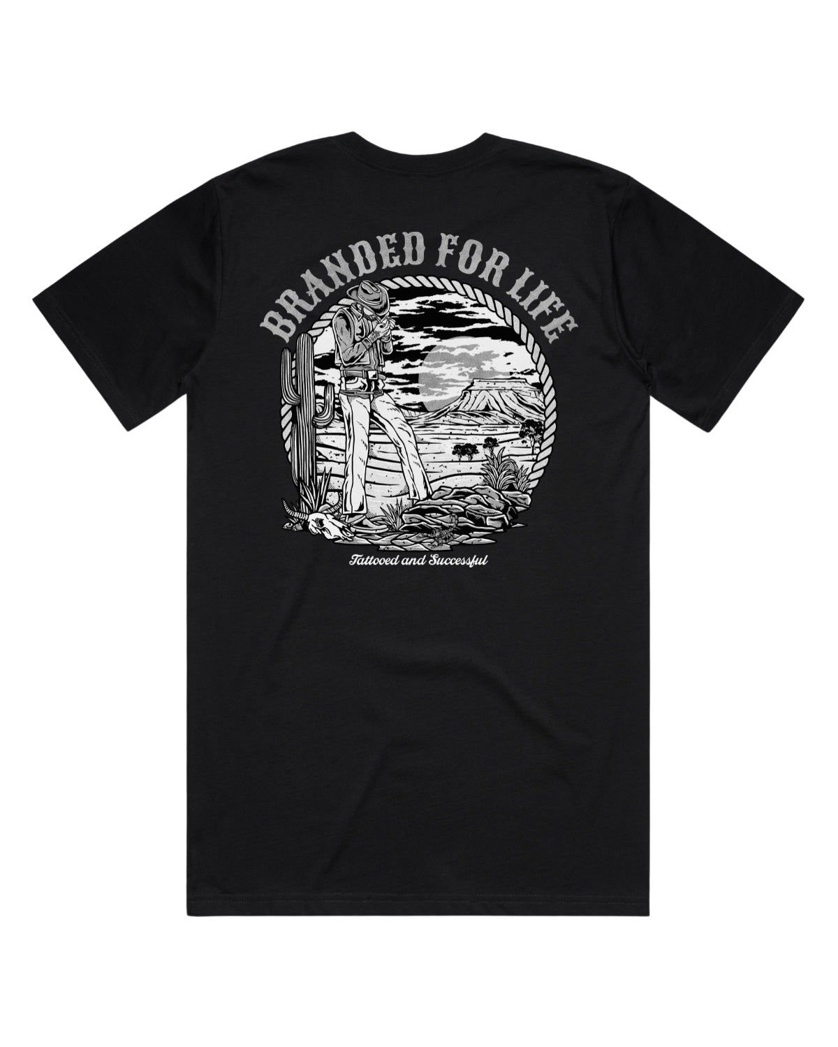 Branded For Life Tee- Blk/White