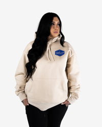 Brand Heavy Hood - Ecru W/ Blue