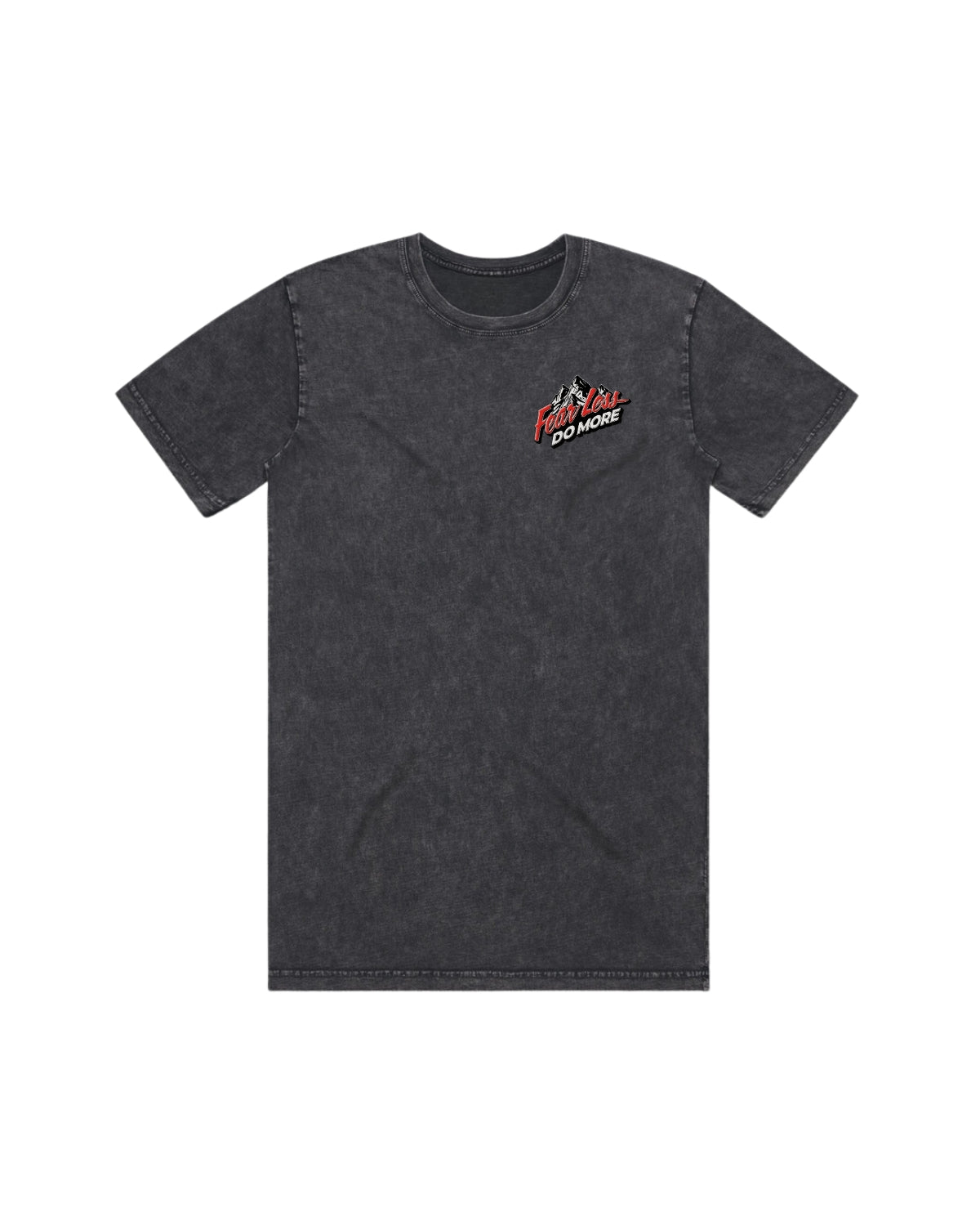 Fear Less Do More Mountains Tee- Stone Wash