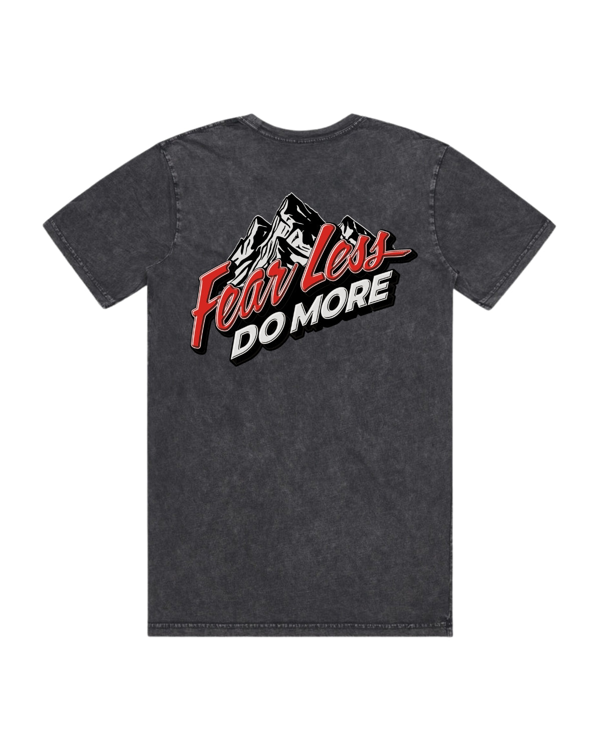 Fear Less Do More Mountains Tee- Stone Wash