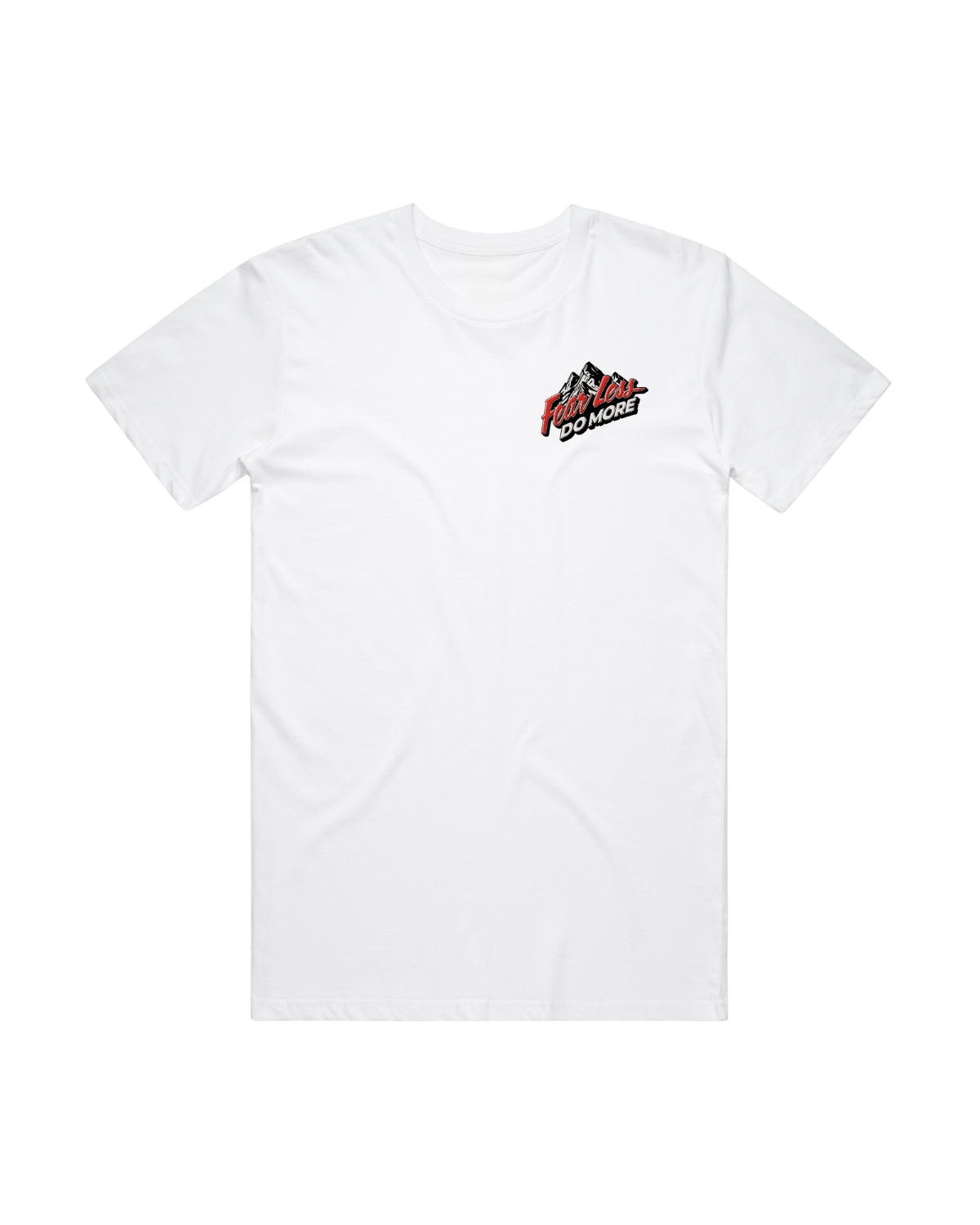 Fear Less Do More Mountains Tee- White
