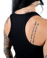 Fear Less Do More Ribbed Tank - Black