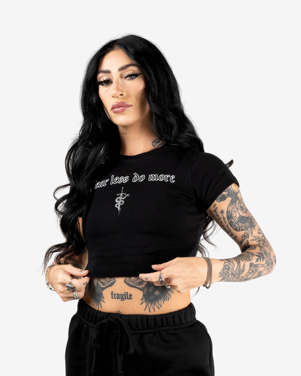 Fear Less Do More Baby Tee - Black