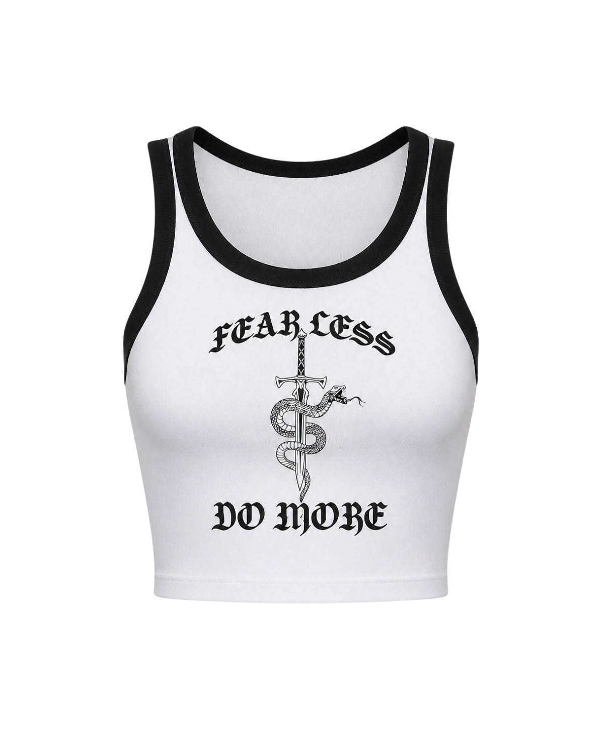 FLDM Crop Tank- White/Black