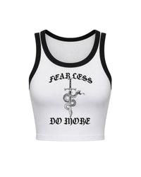 FLDM Crop Tank- White/Black