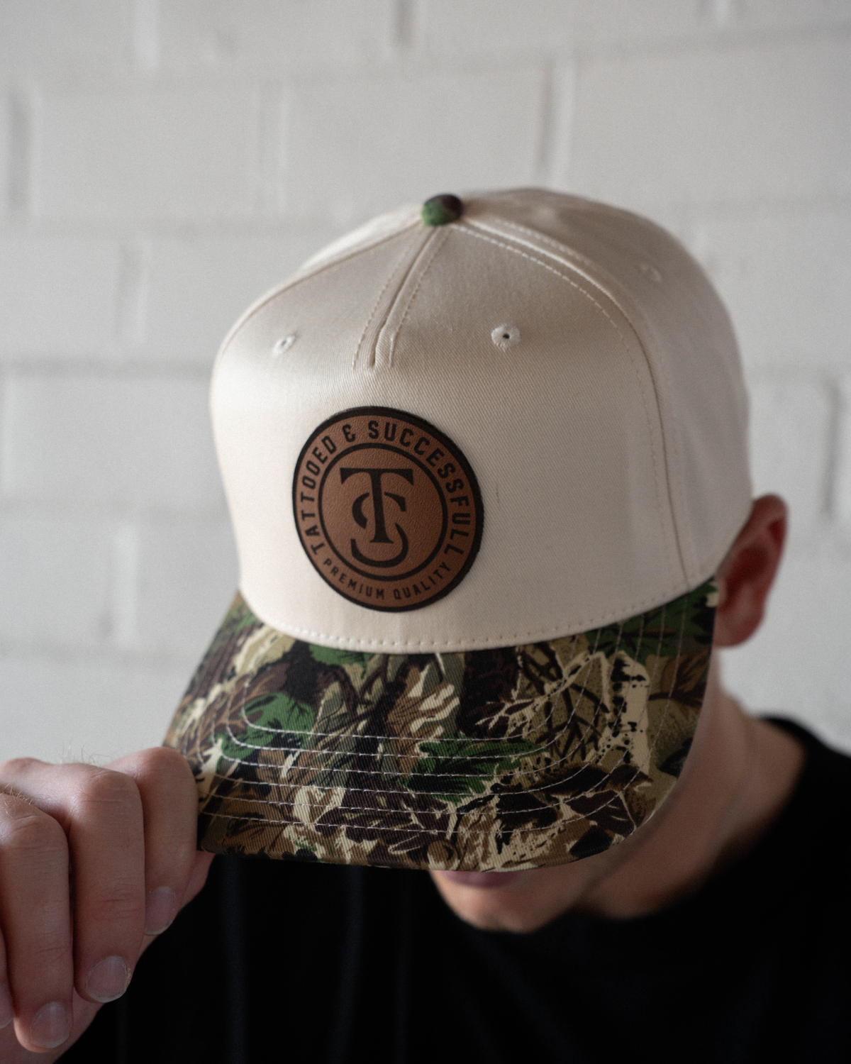 Leather Camo Hat