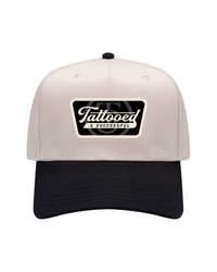 Vintage 5 Panel Trucker Hat- Black/Natural