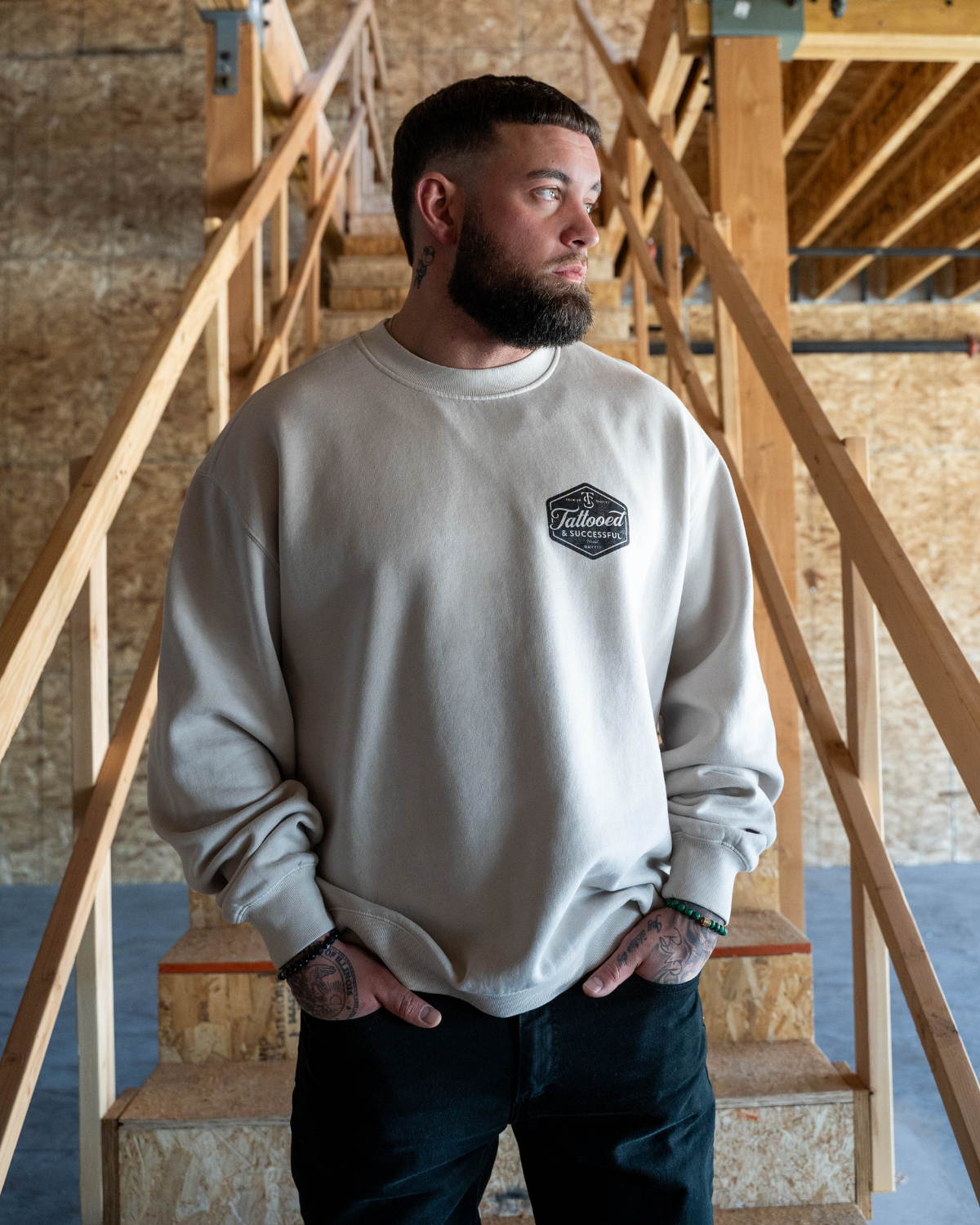 Brand Faded Crew SS - Faded Bone