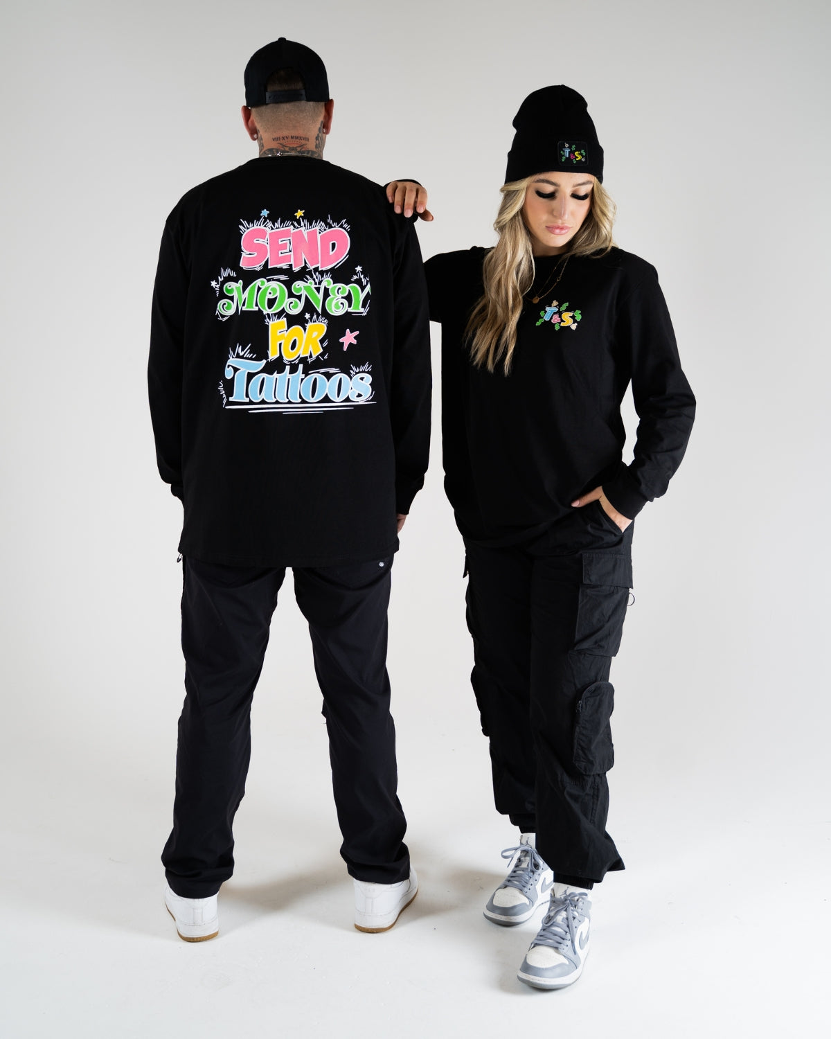 Send Money For Tattoos  LS Tee - Black