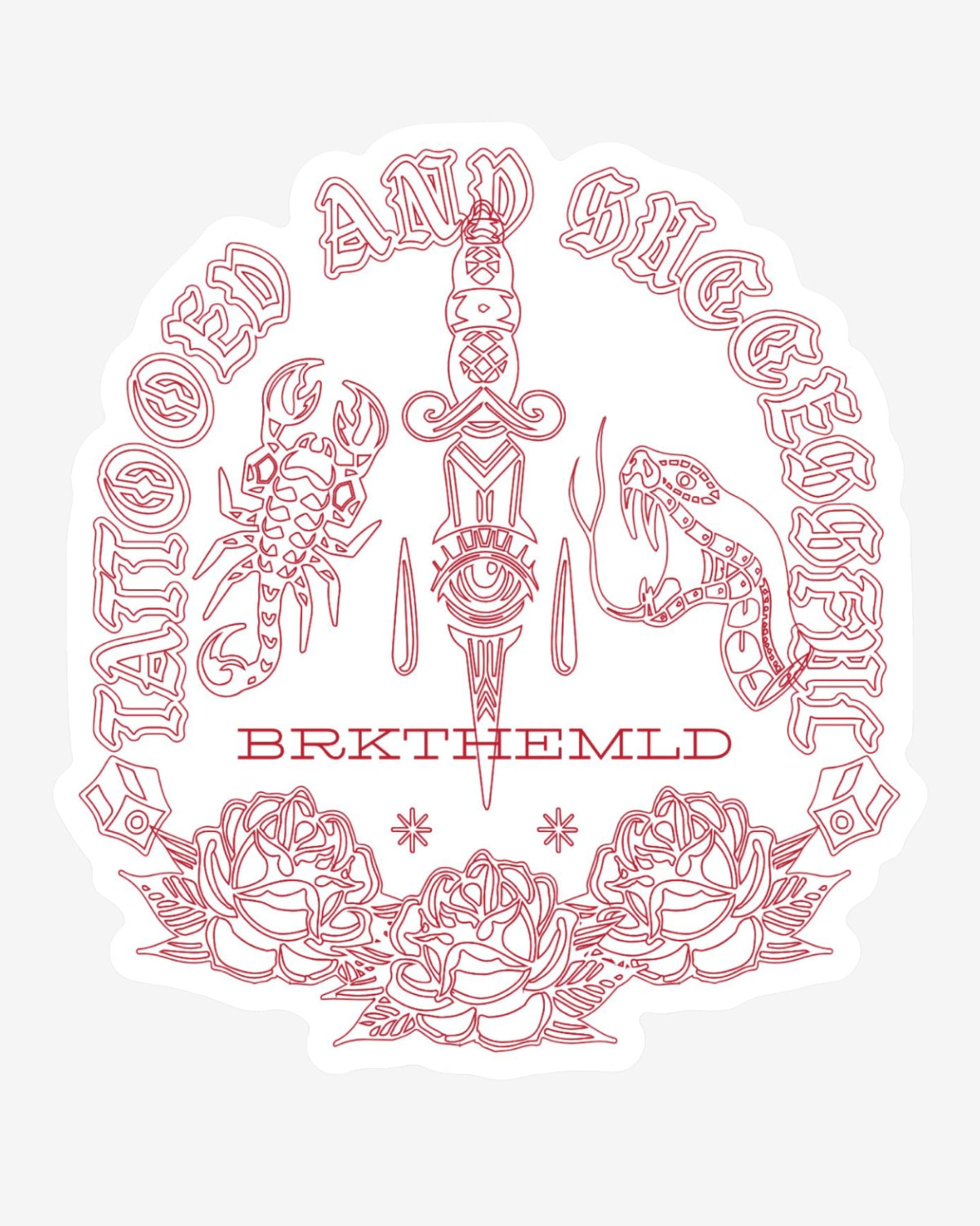 Traditional Sticker (White/Red)