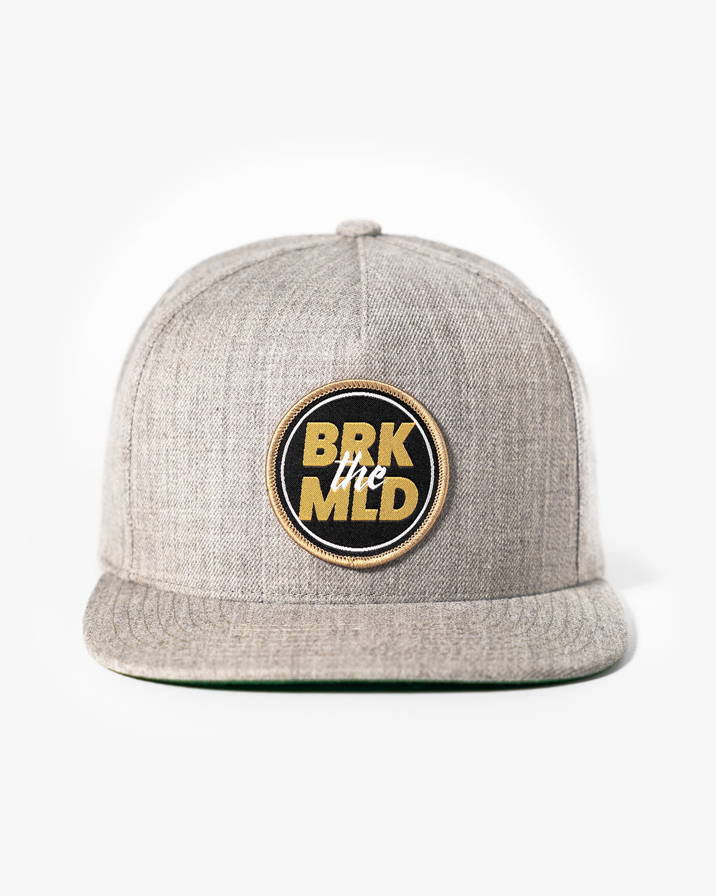 BRKtheMLD 5 Panel Snapback Hat - Heather Grey