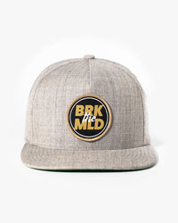 BRKtheMLD 5 Panel Snapback Hat - Heather Grey