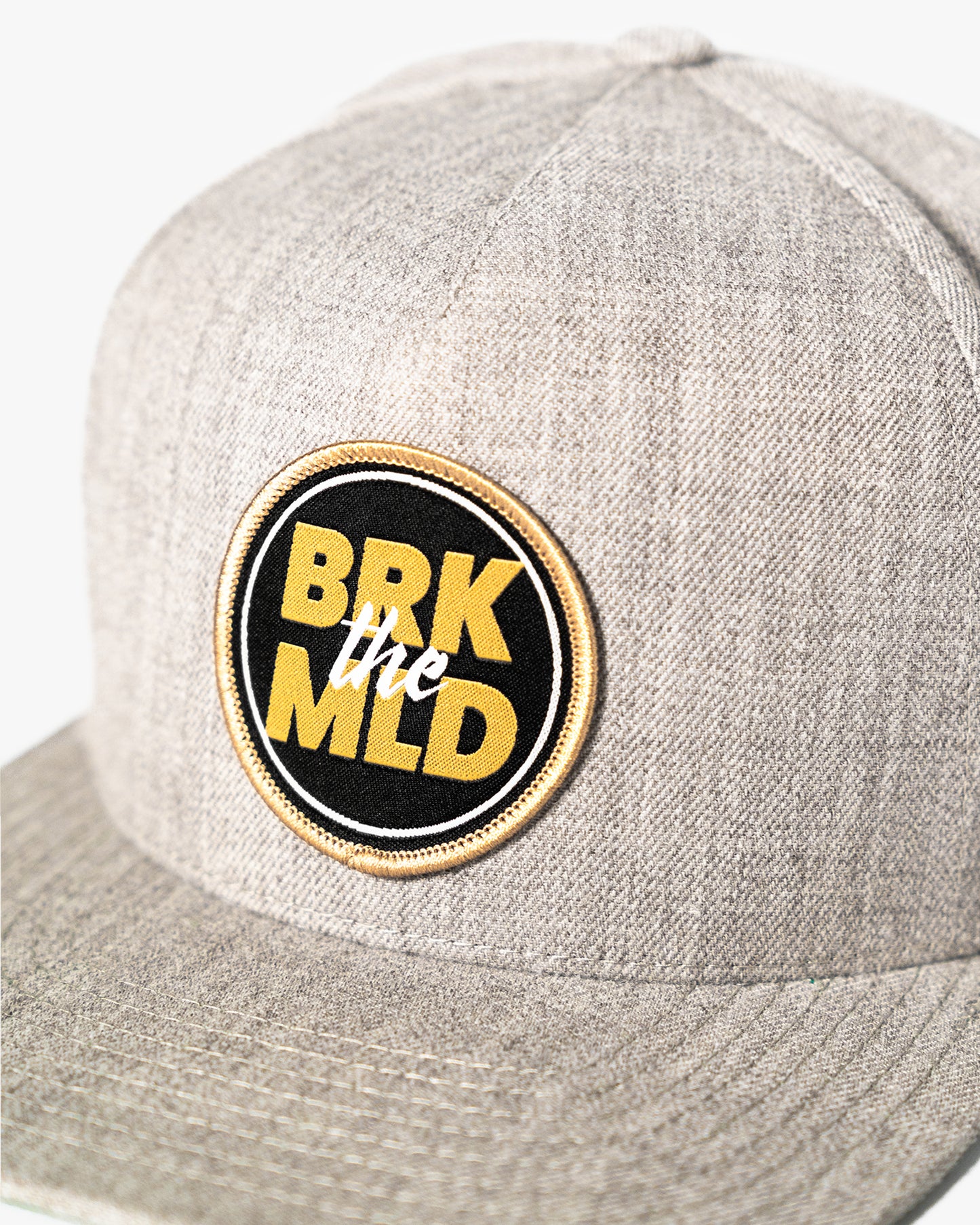 BRKtheMLD 5 Panel Snapback Hat - Heather Grey