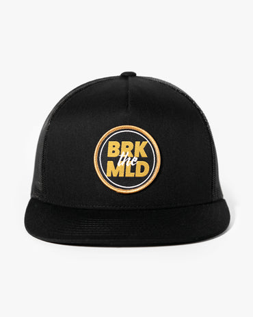 BRKtheMLD 5 Panel Snapback Trucker Hat - Black