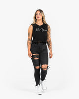 Bet On Yourself Crop Tank - Black