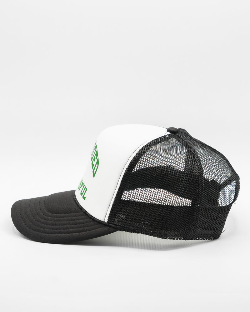 WKND Foam Trucker Hat - Black and White w/ Green