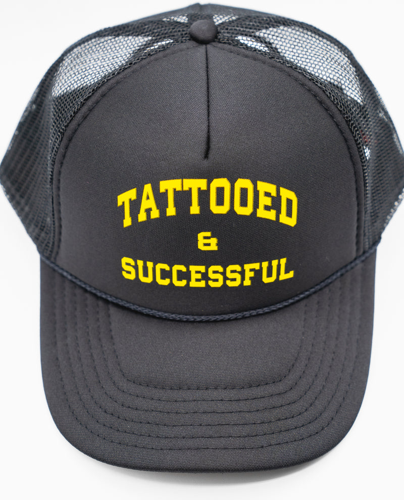 WKND Foam Trucker Hat - Black w/ Yellow