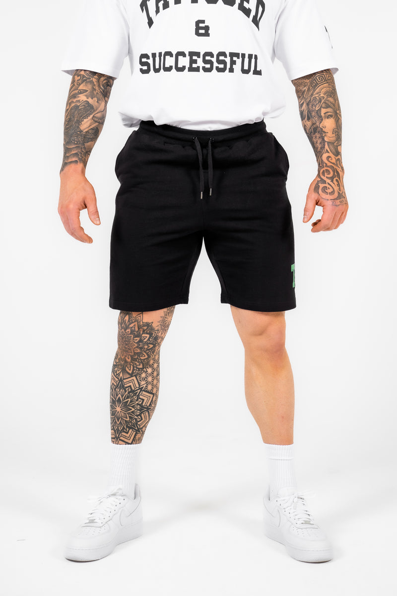 WKND Mens Comfort Shorts - Black w/ Green