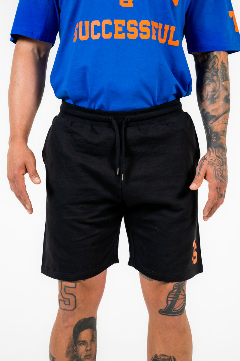 WKND Mens Comfort Shorts - Black w/ Orange