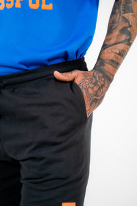 WKND Mens Comfort Shorts - Black w/ Orange