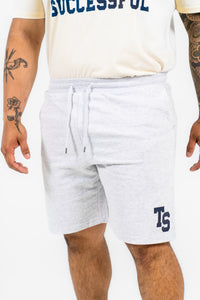 WKND Mens Comfort Shorts - White Heather w/ Navy