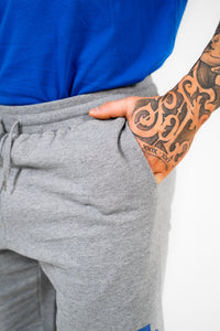 WKND Mens Comfort Shorts - Heather Grey w/ Royal