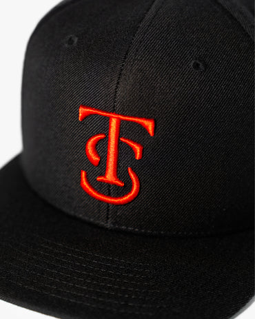 Icon Snapback Hat - Black w/ Red