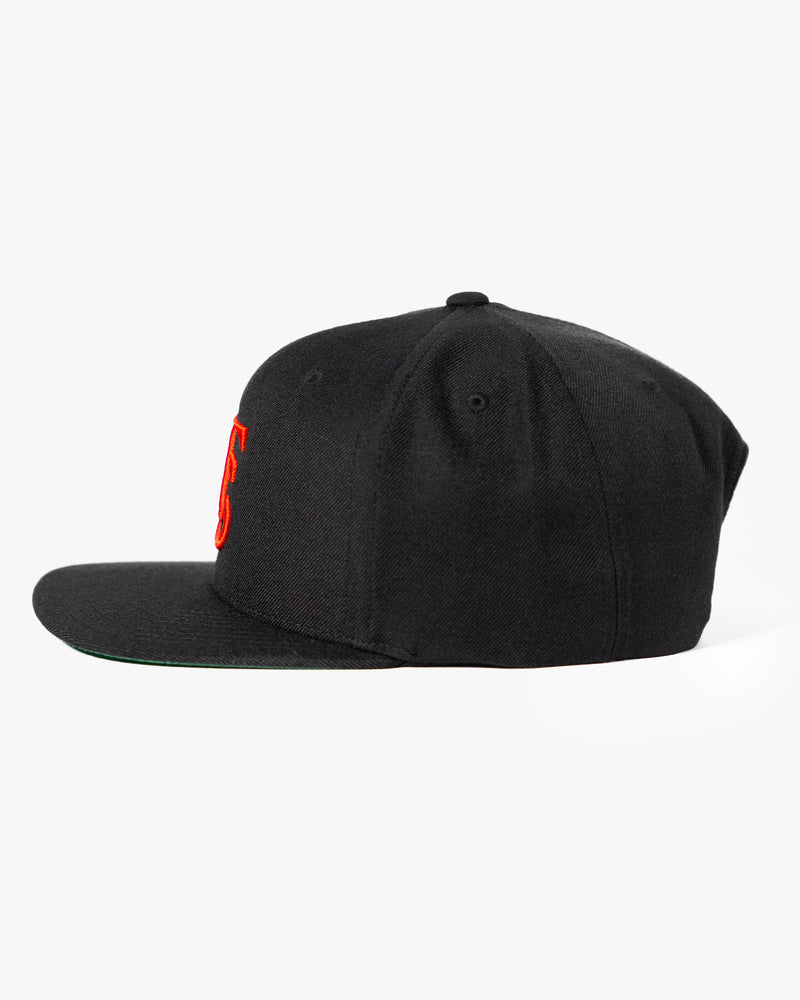 Icon Snapback Hat - Black w/ Red