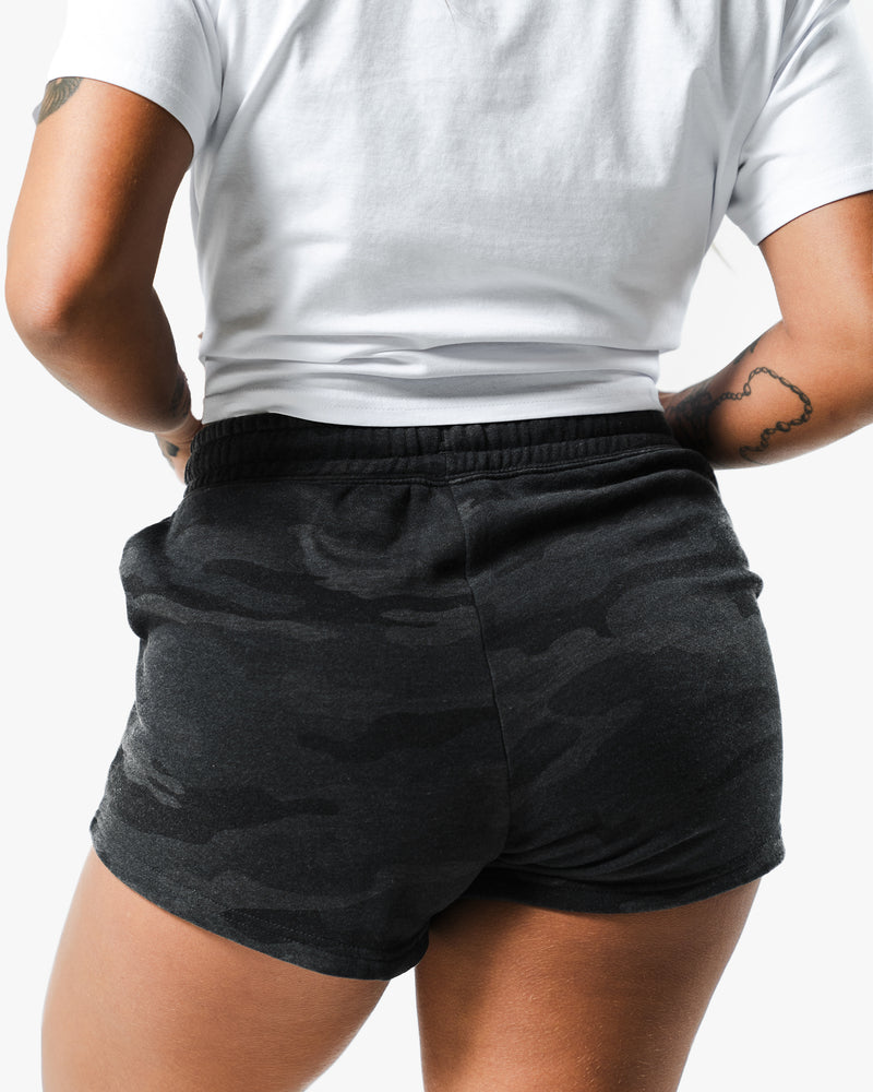 Women's Icon Sweat Shorts - Black Camo w/ White – Tattooed