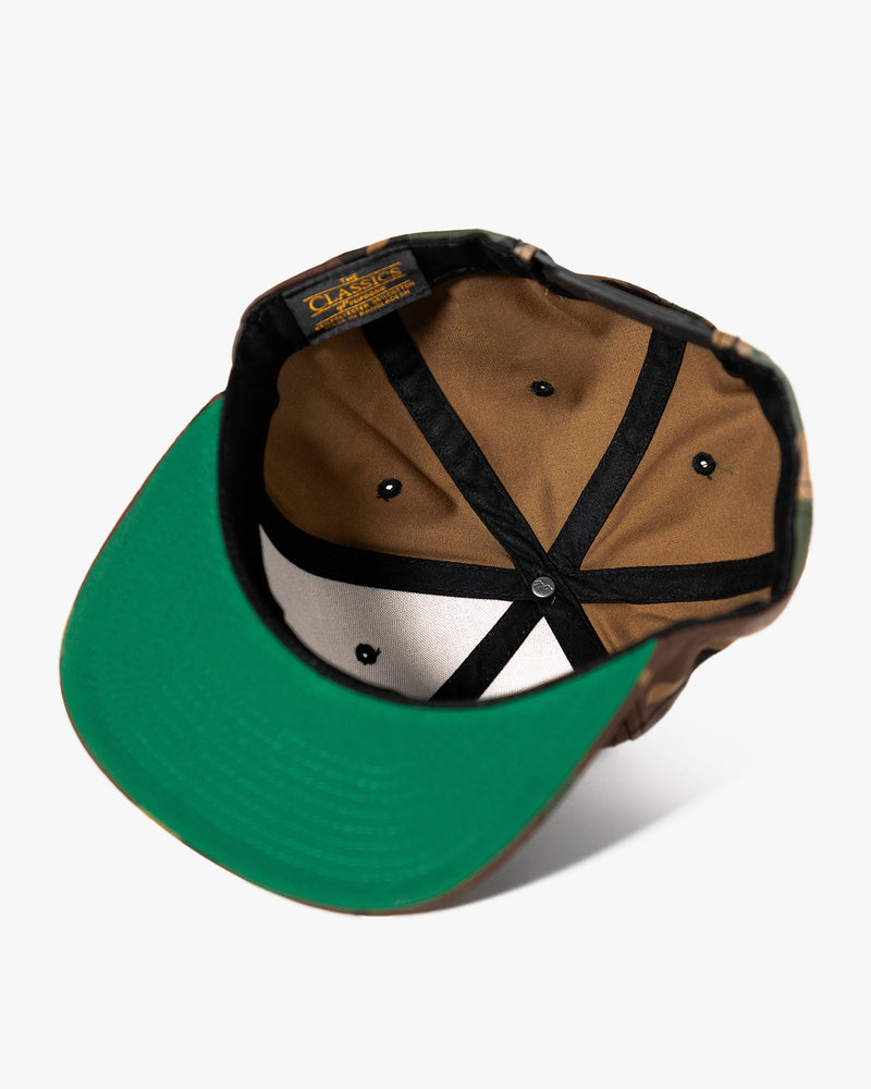 Leather Patch Premium Snapback Hat- Camo