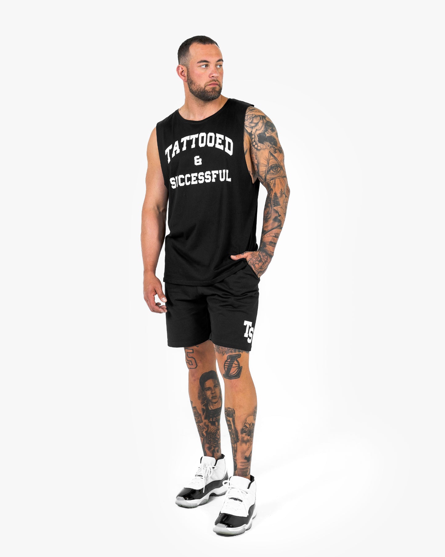 WKND Relaxed Tank - Black w/ White