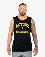 WKND Relaxed Tank - Black w/ Yellow