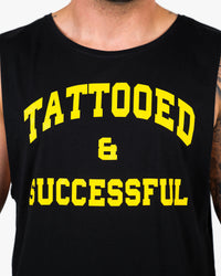 WKND Relaxed Tank - Black w/ Yellow