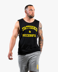WKND Relaxed Tank - Black w/ Yellow