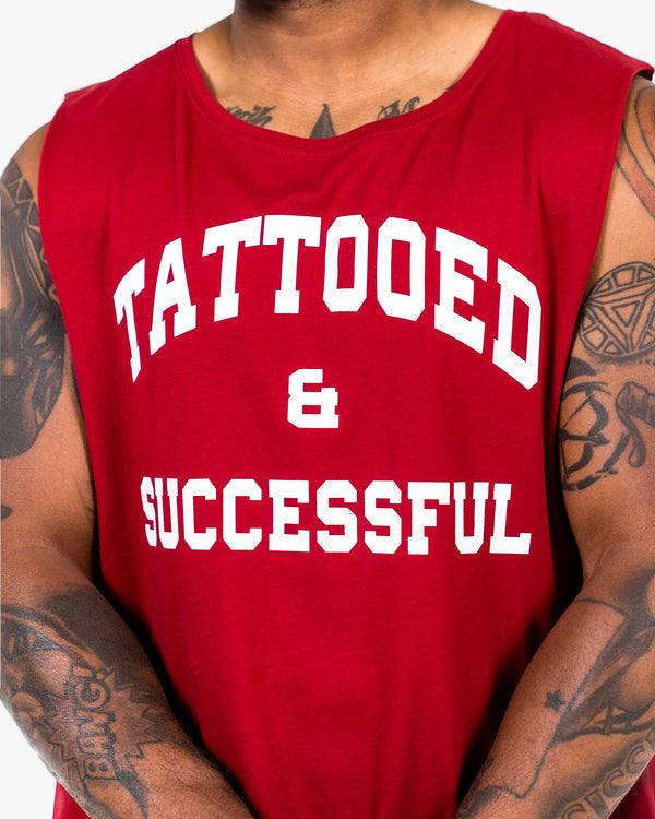 WKND Relaxed Tank - Red w/ White