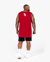 WKND Relaxed Tank - Red w/ White