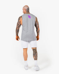WKND Relaxed Tank - Heather Grey w/ Purple